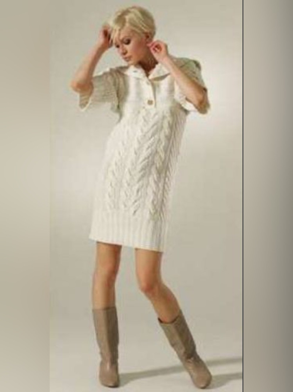 Diane Von Furstenberg Wool Cashmere Cable Knit Dress Women’s Small Fall Luxury